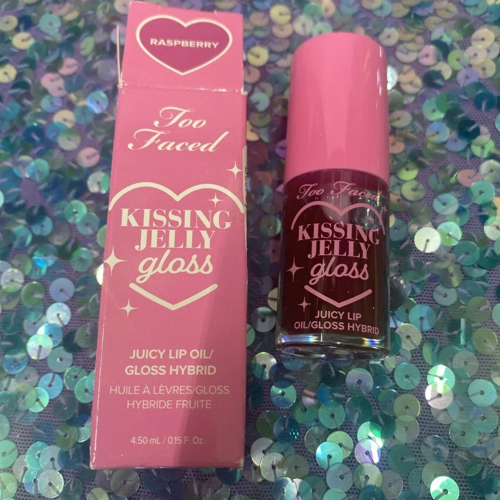 Too Faced Kissing Jelly‎ Gloss Juicy Lip Oil/Gloss Hybrid Raspberry